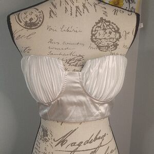 Klesis White Satin Bandeau with Structured Design Sz M Bohemian Festival